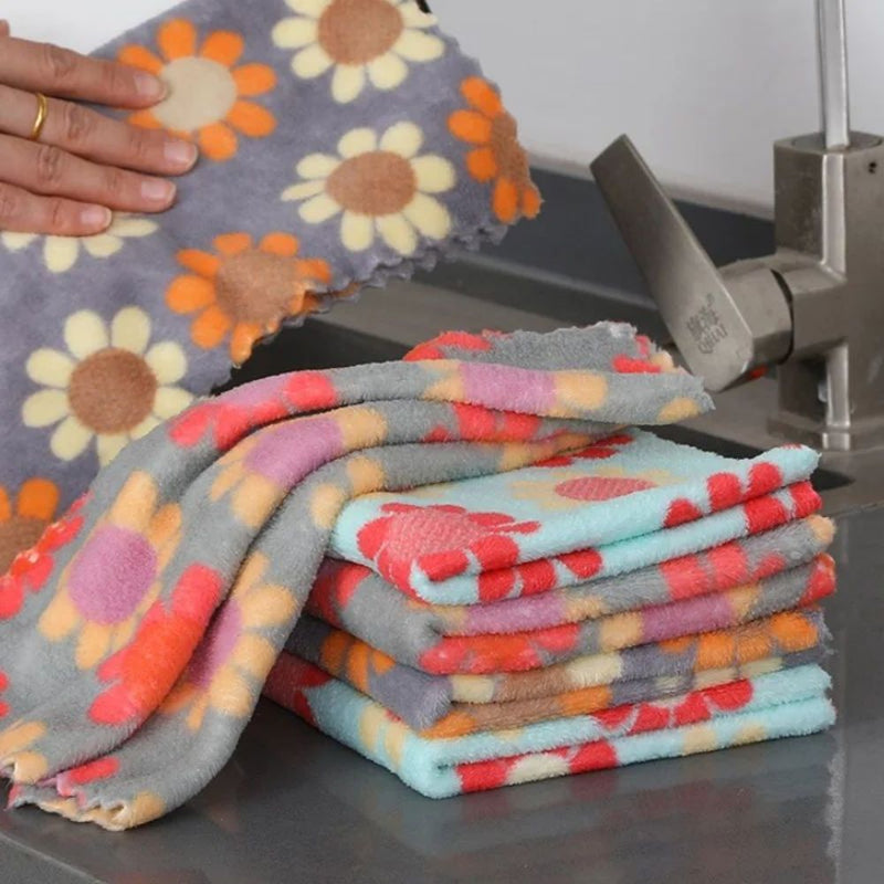 Printed Pack of 5 Microfiber Towels