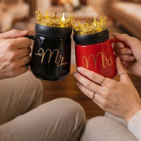 350ml Ceramic Mug with Crown Lid