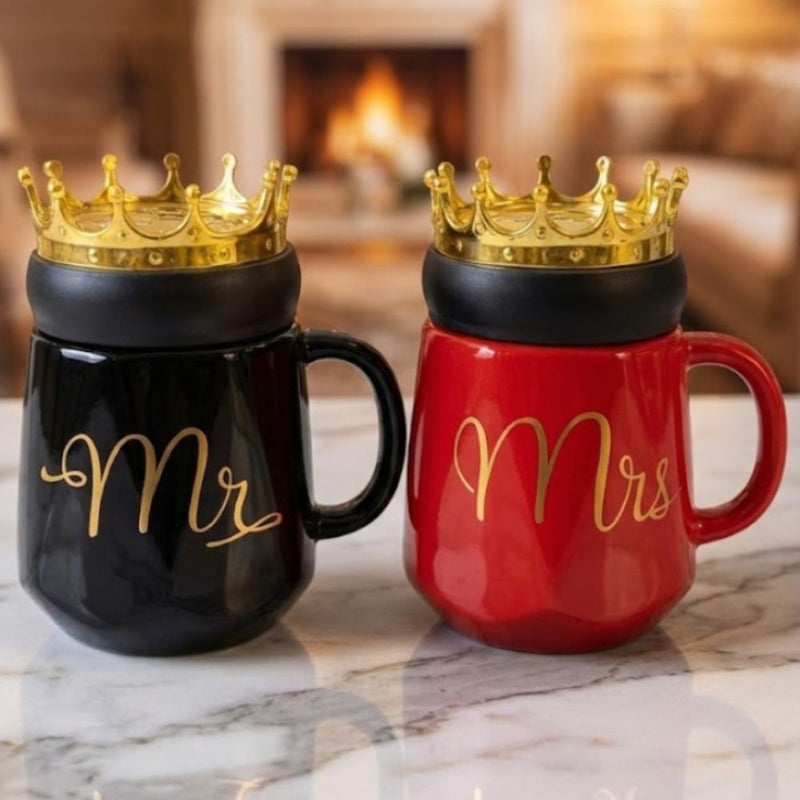 350ml Ceramic Mug with Crown Lid