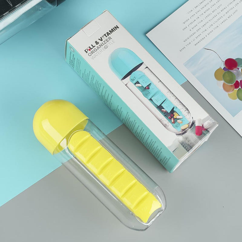 Combine Pill Box with Water Bottle