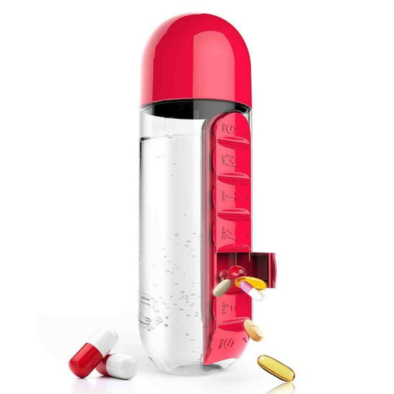 Combine Pill Box with Water Bottle
