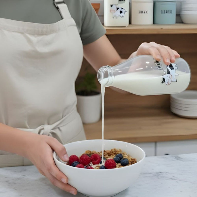 Cow Milk Bottle with White Cap