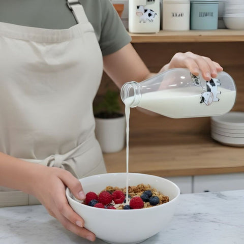 Cow Milk Bottle with White Cap