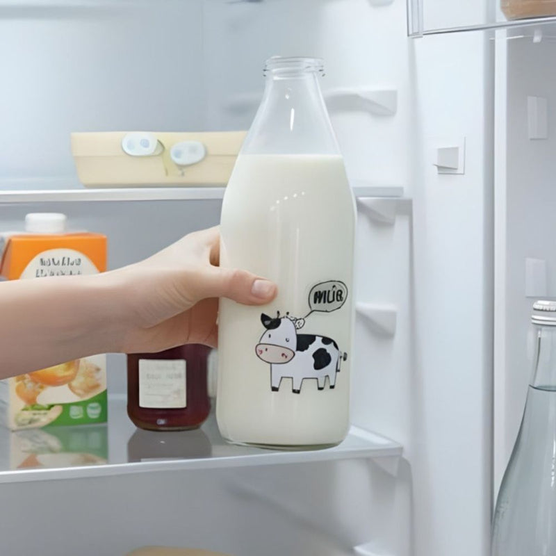 Cow Milk Bottle with White Cap