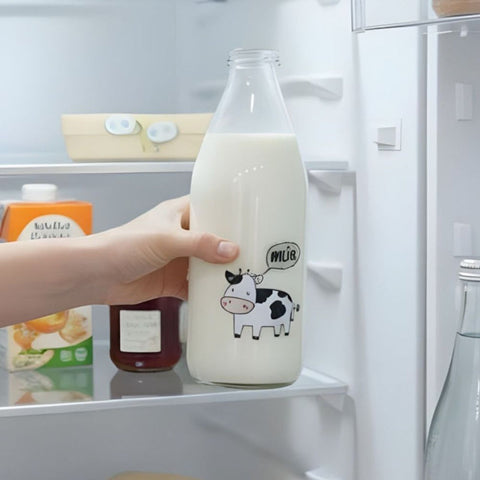 Cow Milk Bottle with White Cap