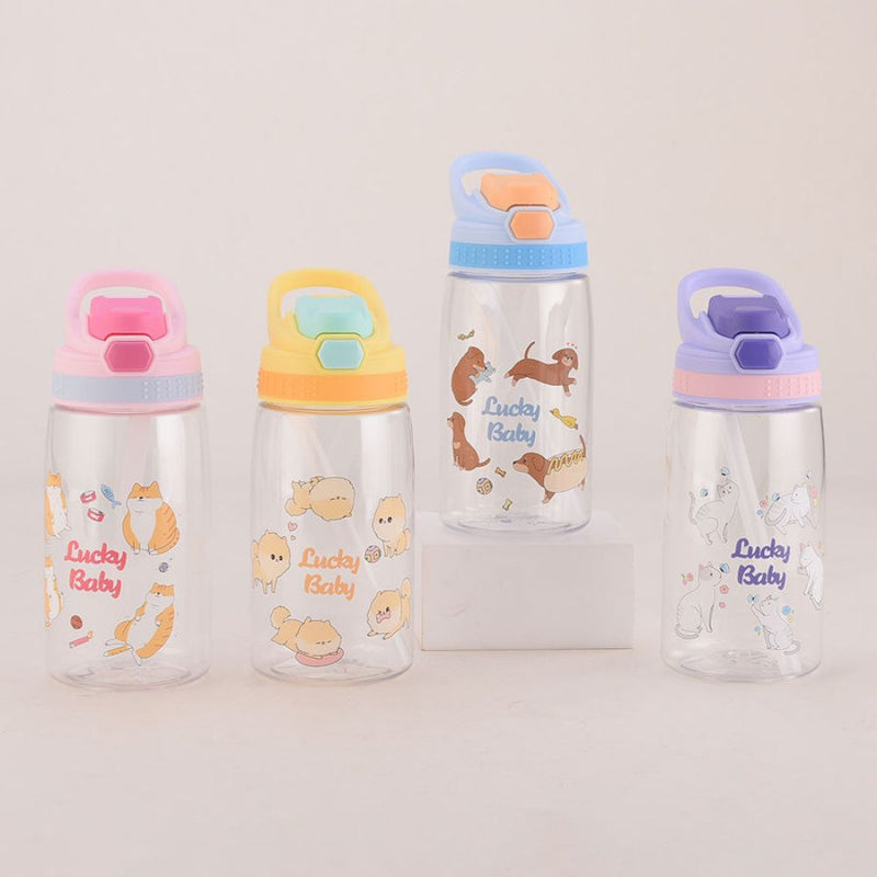 Cute Portable Water Bottle with Straw