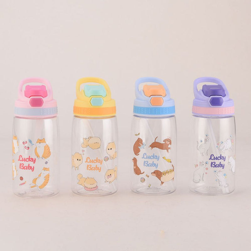Cute Portable Water Bottle with Straw