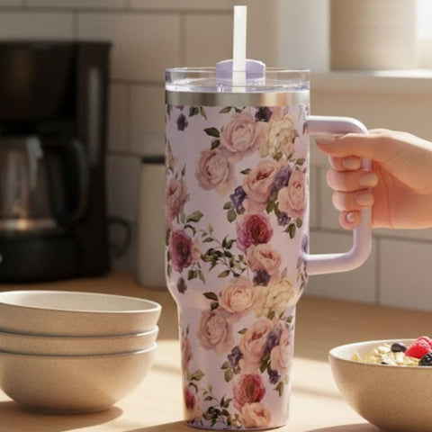 40oz Floral Insulated Tumbler
