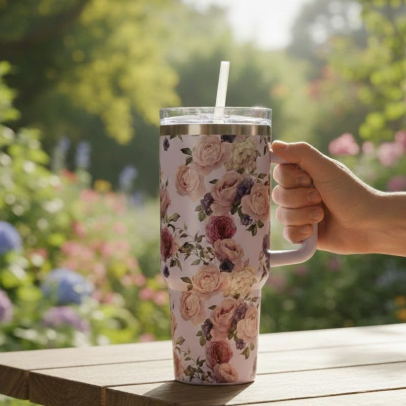 40oz Floral Insulated Tumbler