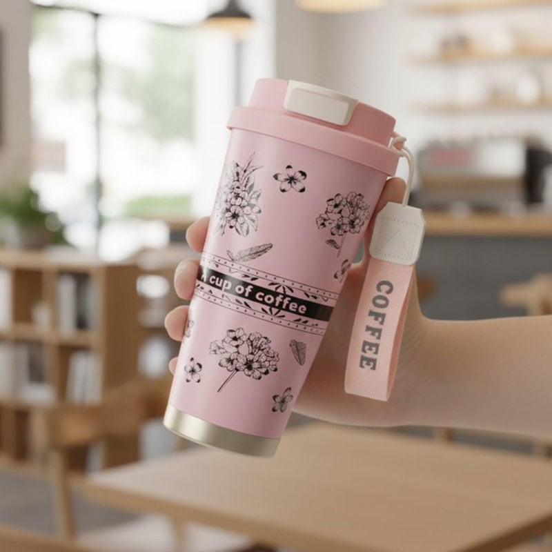 Floral Print Travel Coffee Cup