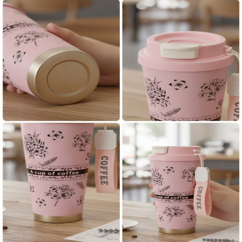 Floral Print Travel Coffee Cup