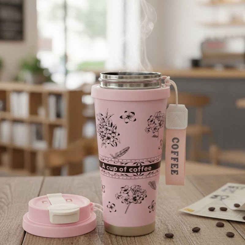 Floral Print Travel Coffee Cup