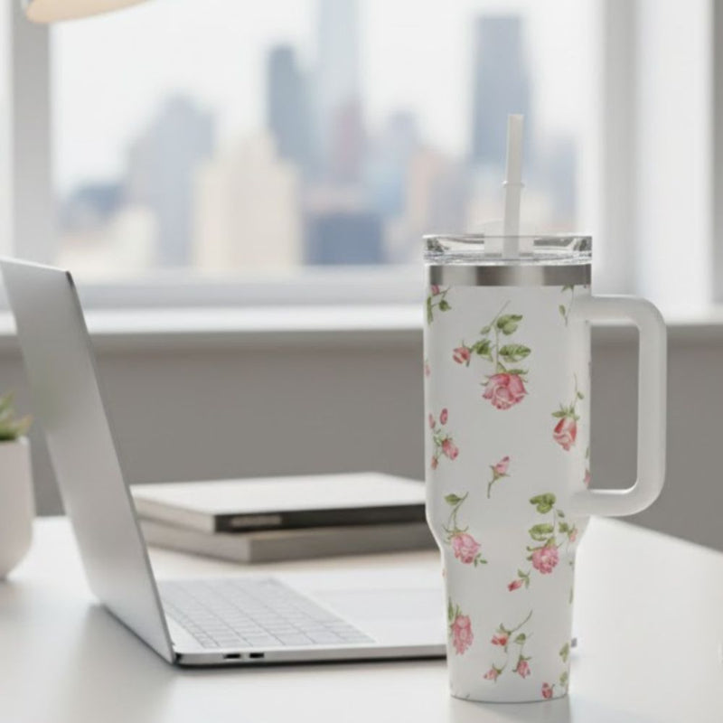 40oz Floral Travel Tumbler