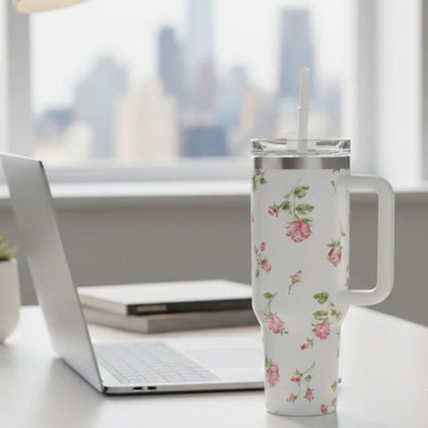 40oz Floral Travel Tumbler