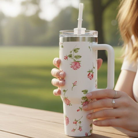 40oz Floral Travel Tumbler