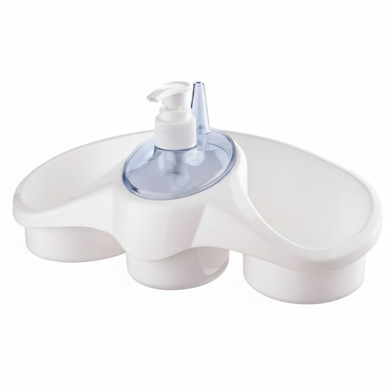 Professional 2-in-1 Sink Sponge Holder & Soap Dispenser