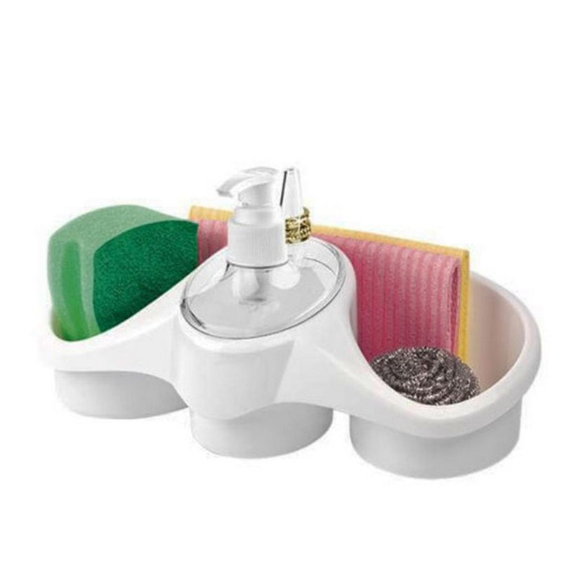 Professional 2-in-1 Sink Sponge Holder & Soap Dispenser