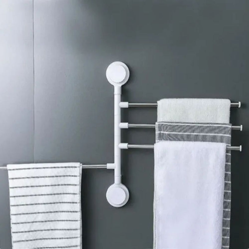 Premium Suction Cup 4‑Bar Rotating Towel Rack