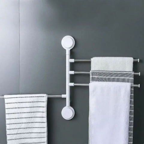 Premium Suction Cup 4‑Bar Rotating Towel Rack
