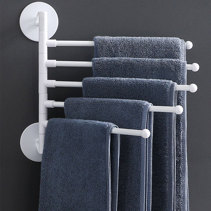 Premium Suction Cup 4‑Bar Rotating Towel Rack