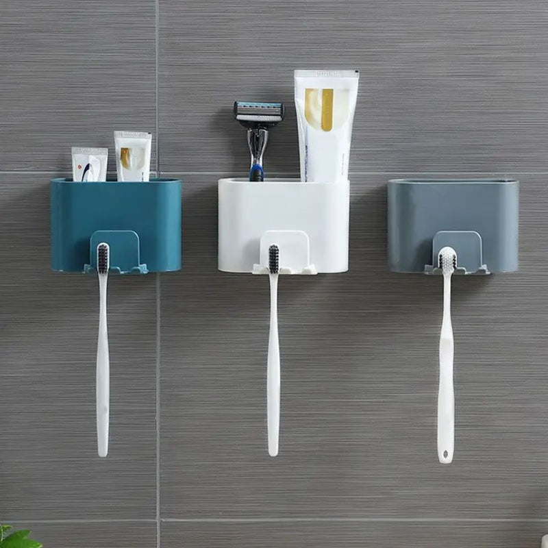 Premium Wall-Mounted Toothpaste & Brush Holder