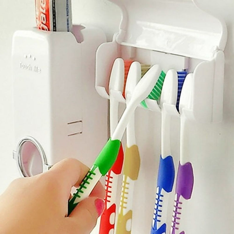 Premium Automatic Toothpaste Dispenser with Brush Holder